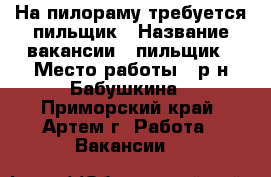 На пилораму требуется пильщик › Название вакансии ­ пильщик › Место работы ­ р-н Бабушкина - Приморский край, Артем г. Работа » Вакансии   